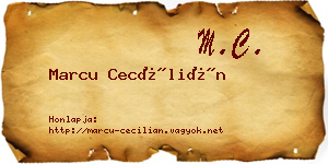 Marcu Cecílián névjegykártya